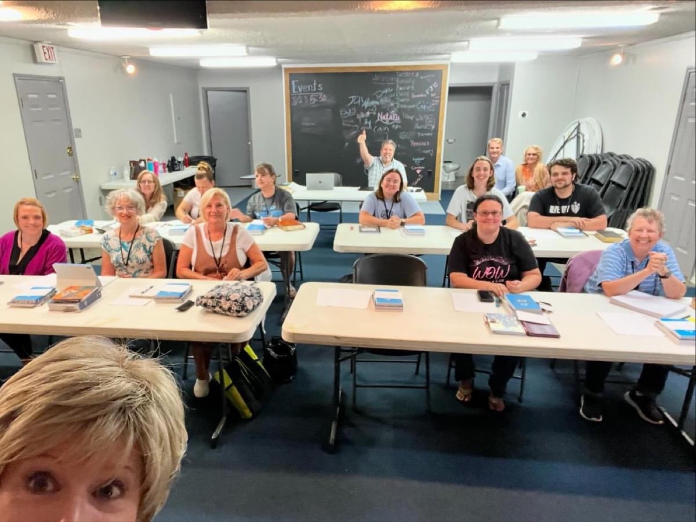 A Bible Institute class in session at Faith Outreach